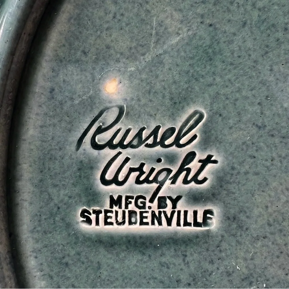 Vintage Russell Wright Steubenville Set of Two Dinner Plates Seafoam Green EUC